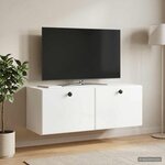 vidaXL Meuble TV mural 78 5 x 31 x 30 cm Blanc brillant