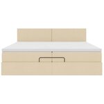 VidaXL Cadre de lit ottoman avec matelas crème 200x200 cm tissu