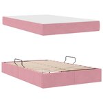 vidaXL Lit avec rangement et matelas Rose 120 x 200 cm Velours