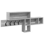 vidaXL Porte-manteau mural avec étagère Gris sonoma 100 x 12 x 43.5 cm
