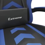 vidaXL Chaise de jeu Noir et bleu Similicuir