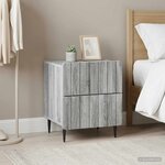 vidaXL Cabinet de chevet 2 Pièces Sonoma gris 43 x 34 5 x 49 5 cm