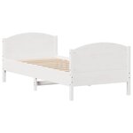 vidaXL Cadre de lit sans matelas blanc 90x190 cm bois de pin massif