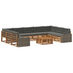 vidaXL Ensemble de canapés d'extérieur 10 pc Naturel et Anthracite