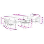 vidaXL Salon de jardin avec coussins 11Pièces cire marron bois pin massif