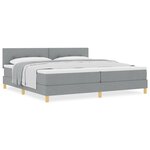 vidaXL Lit à ressorts avec matelas Gris clair 200x200 cm Tissu
