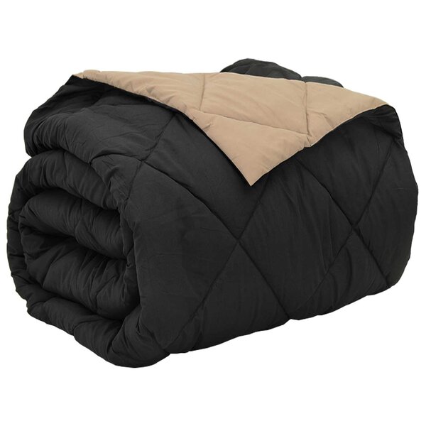 vidaXL Duvet complet toute l'année Noir et Taupe 200 x 200 cm