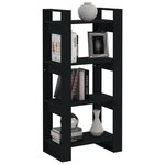 vidaXL Bibliothèque/Séparateur de pièce Noir 60x35x125 cm Bois massif