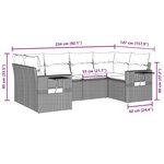 vidaXL Salon de jardin avec coussins 6 Pièces marron résine tressée