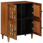 vidaXL Buffet avec porte Noyer 60 x 33 x 75 cm Bois de mangue massif