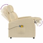 vidaXL Fauteuil électrique de massage Crème Tissu