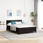 Lit Box Spring vidaXL avec Matelas Noir 140x200 cm Velours