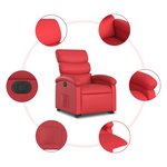 vidaXL Fauteuil inclinable électrique rouge similicuir