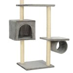 vidaXL Arbre à chat avec griffoirs en sisal 260 cm Gris