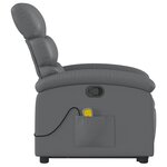 vidaXL Fauteuil inclinable de massage Gris Similicuir