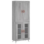 vidaXL Buffet haut Sonoma gris 69 5x34x180 cm Bois d'ingénierie