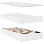 vidaXL Lit ottoman avec matelas & LED blanc pur 160x200cm similicuir