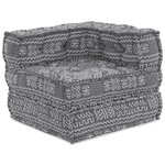 vidaXL Canapé Pouf Modulaire 3 Places qui se Transforme en Lit - Tissu Gris Clair