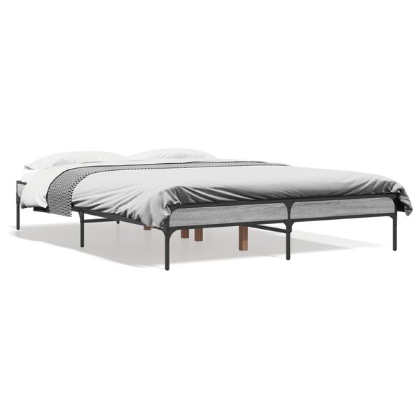 vidaXL Cadre de lit sans matelas sonoma gris 120x200 cm