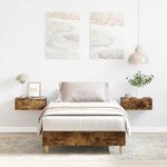 vidaXL Cadre de lit sans matelas chêne fumé 90x190cm bois d'ingénierie