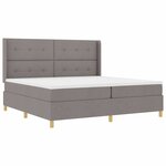 vidaXL Lit à ressorts avec matelas Taupe 140 x 200 cm tissu