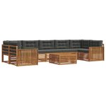 vidaXL Ensemble de canapés d'extérieur 8 Pièces Naturel et Anthracite