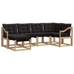 vidaXL Ensemble de canapés d'extérieur 6 pc Blanc et noir