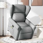 vidaXL Fauteuil de massage inclinable Gris clair Tissu