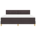 vidaXL Lit boxspring avec matelas Marron foncé 180 x 200 cm tissu
