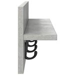 vidaXL Porte-manteau mural avec étagère Gris béton 60 x 10.5 x 18 cm