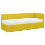 vidaXL Cadre de lit d'angle avec matelas Jaune 80 x 200 cm Velours