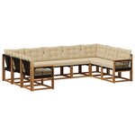 vidaXL Ensemble de canapés d'extérieur 9 pc Naturel et Beige
