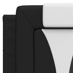vidaXL Coussin de tête de lit noir et blanc 140 cm similicuir