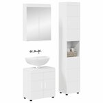vidaXL Ensemble de mobilier de salle de bain TULUM Blanc brillant