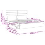 vidaXL Lit de Rangement Blanc 200 x 200 cm Bois d'ingénierie