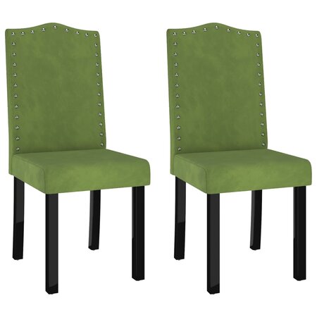 vidaXL Chaises à manger lot de 2 vert clair velours