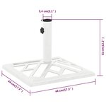vidaXL Socle de parasol Blanc 44x44x31 cm Fonte