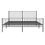 vidaXL Cadre de lit métal sans matelas avec pied de lit noir 200x200cm