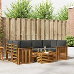 vidaXL Ensemble de canapés d'extérieur 7 Pièces Naturel et Anthracite