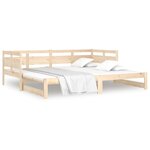 vidaXL Lit coulissant Bois de pin solide 2x(90x200) cm