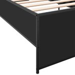 vidaXL Cadre de lit noir 90x190 cm bois d'ingénierie et métal