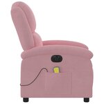 vidaXL Fauteuil inclinable de massage électrique rose velours