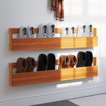 vidaXL Étagères à chaussures murales 2 Pièces cire marron 110x8 5x23 5 cm