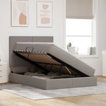 vidaXL Lit avec rangement et LED Taupe 140 x 200 cm Polyester