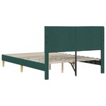 vidaXL Cadre de lit avec tête de lit Vert foncé 120 x 190 cm Tissu