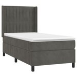 vidaXL Sommier à lattes de lit matelas et LED Gris foncé 100x200 cm