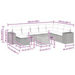 vidaXL Salon de jardin 9 Pièces avec coussins noir résine tressée