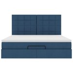 VidaXL Cadre de lit ottoman avec matelas bleu 180x200 cm tissu