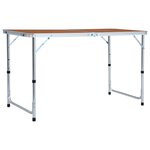 vidaXL Table pliable de camping Aluminium 120x60 cm