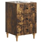 vidaXL Cabinet de chevet avec tiroir Chêne fumé 43 x 41 x 66 5 cm